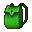 a green backpack
