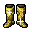 golden steel boots