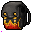 a flaming backpack